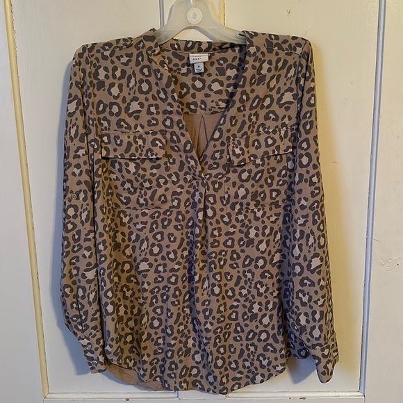 A new day cheetah button down top size medium - Picture 1 of 5